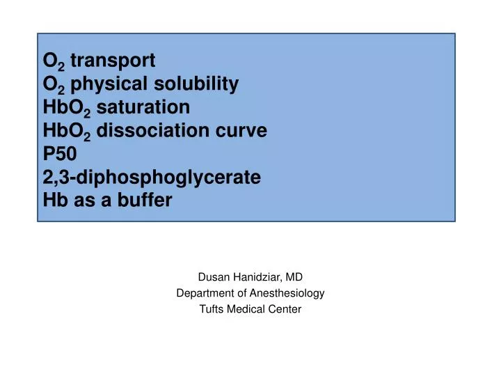 Ppt Dusan Hanidziar Md Department Of Anesthesiology Tufts