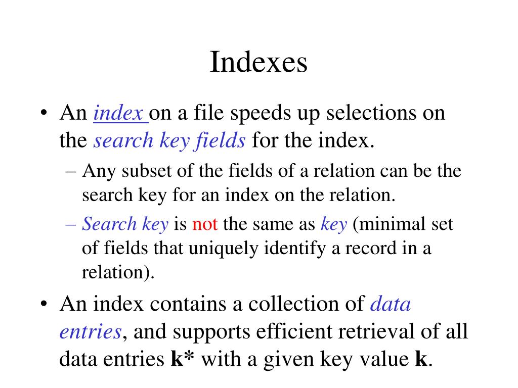 PPT - Indexes PowerPoint Presentation, free download - ID:3201923