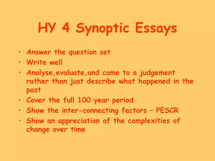 synoptic essays