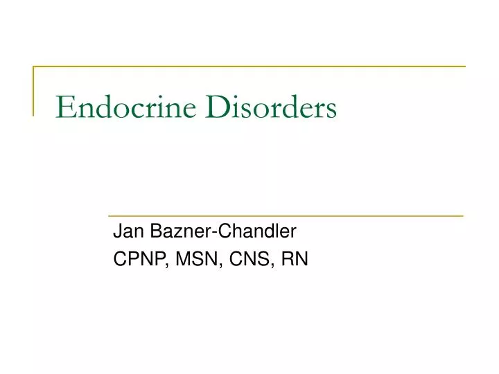 endocrine disorders n.