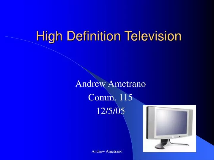 PPT High Definition Television PowerPoint Presentation, free download