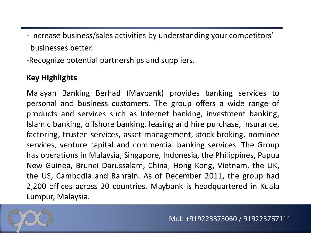 PPT - Malayan Banking Berhad (MAYBANK) : Company Profile ...
