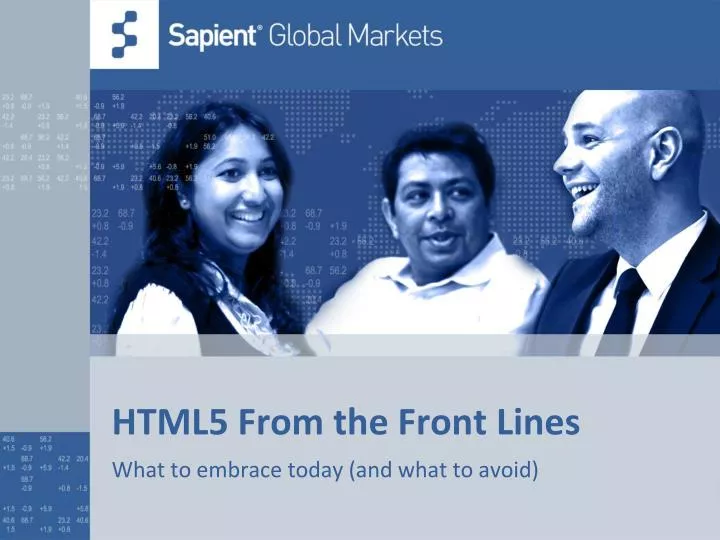 html5 from the front lines n.