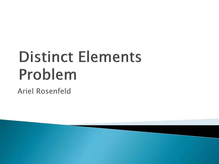 distinct elements problem n.