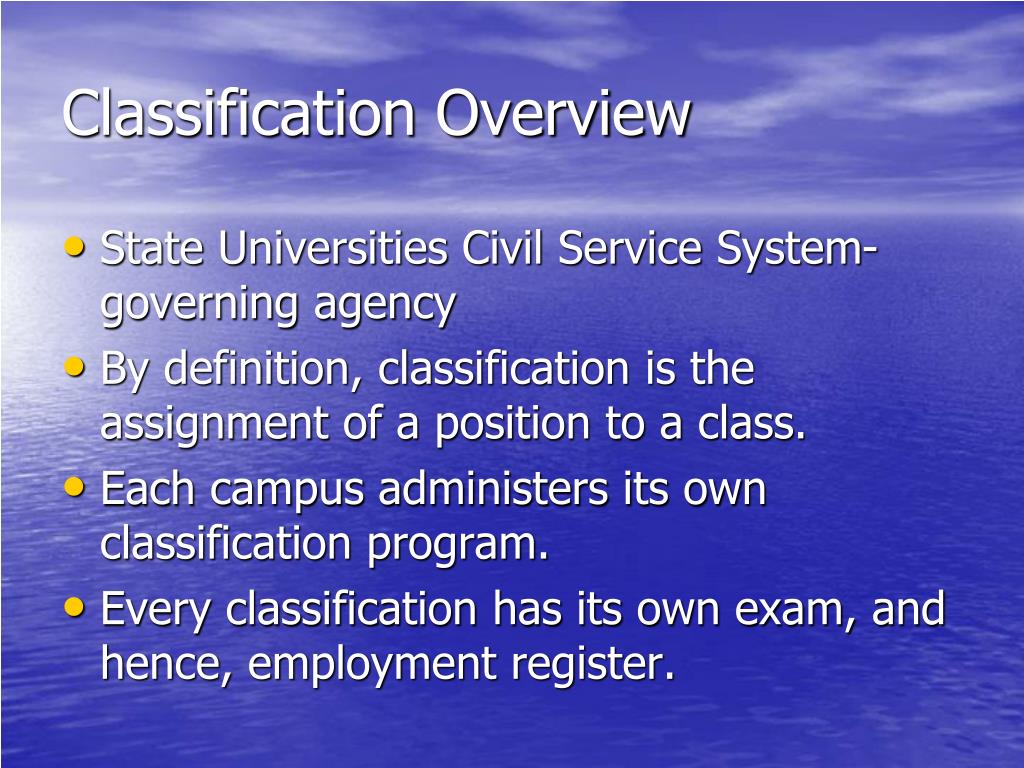 Civil service job classification