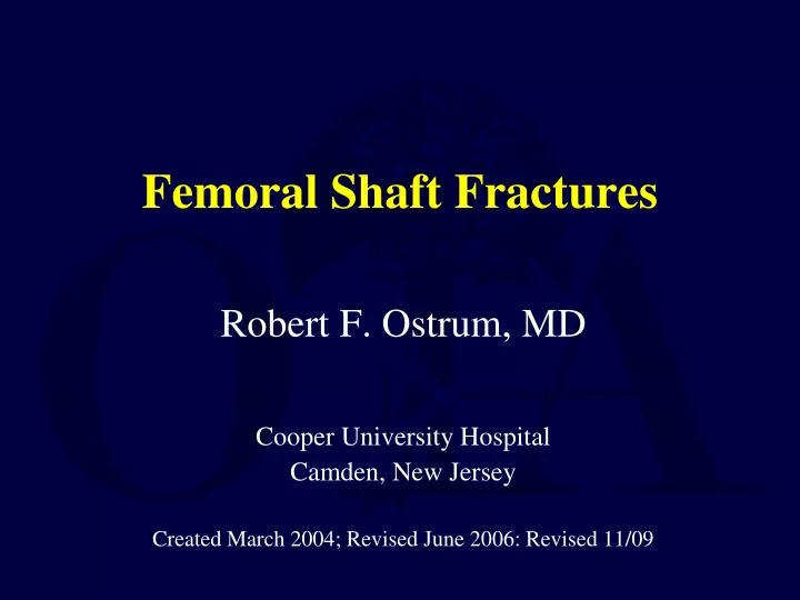 femoral shaft fractures n.