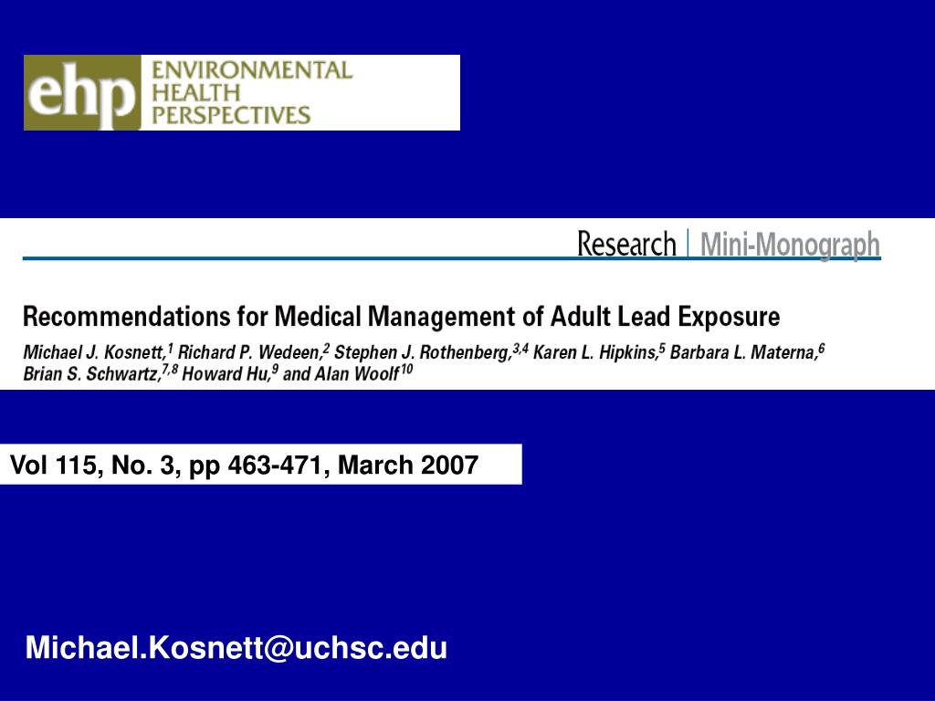 PPT Occupational Lead Exposure Health Effects and Medical