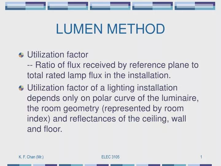 Ppt Lumen Method Powerpoint Presentation Free Download