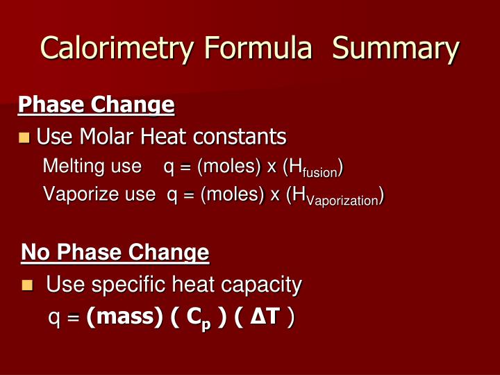 ppt calorimetry powerpoint presentation id 3206916 calorimetry formula