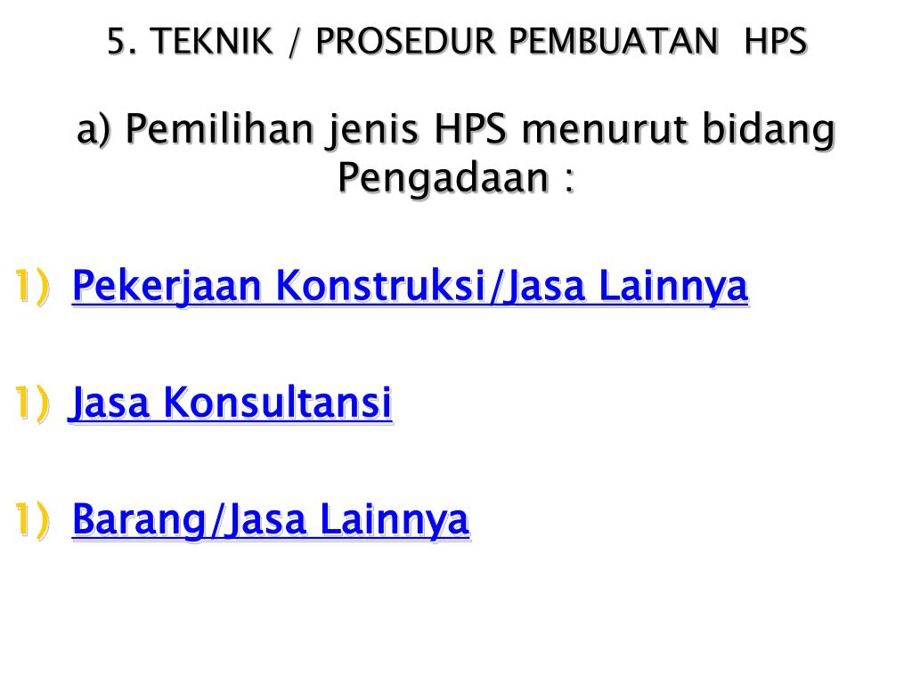 Ppt Penyusunan Hara Perkiraan Sendiri Hps Oe Pengadaan
