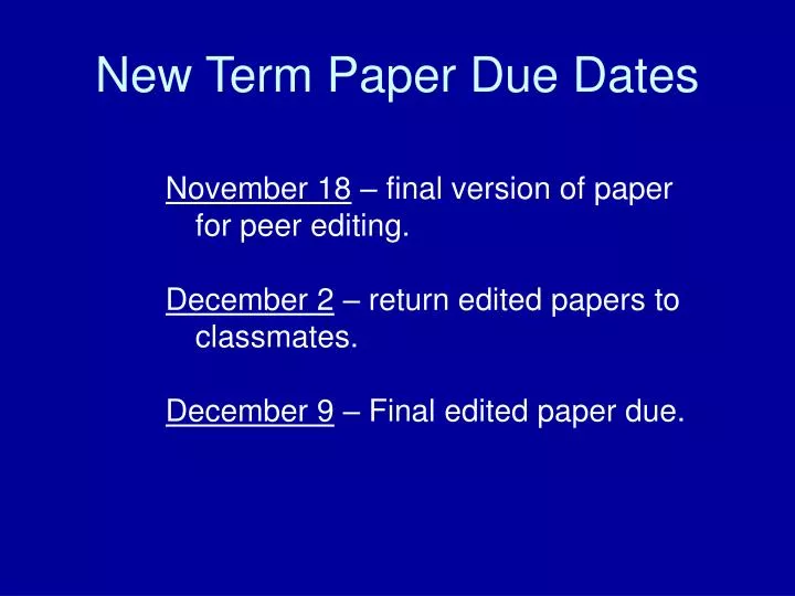 thesis due date