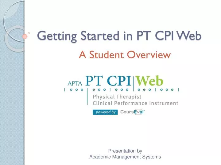 PPT Getting Started In PT CPI Web PowerPoint Presentation Free PPT Getting Started In PT CPI Web PowerPoint Presentation Free