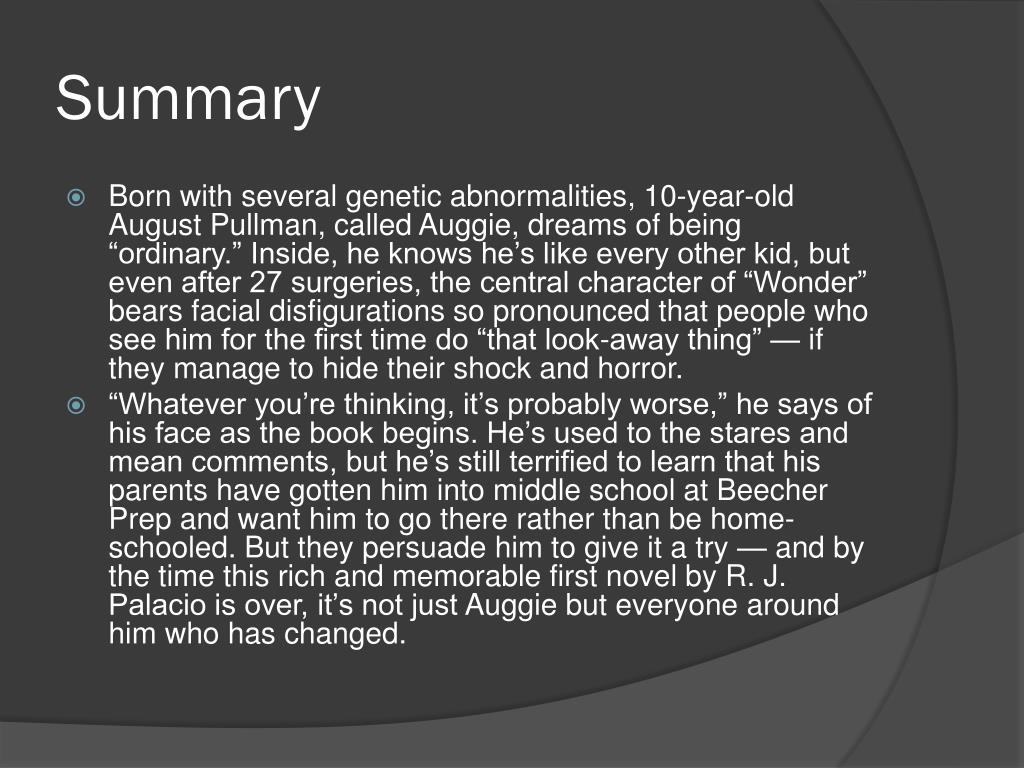 wonder movie summary essay