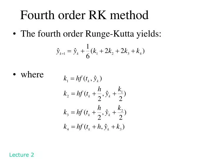 fourth order rk method n.