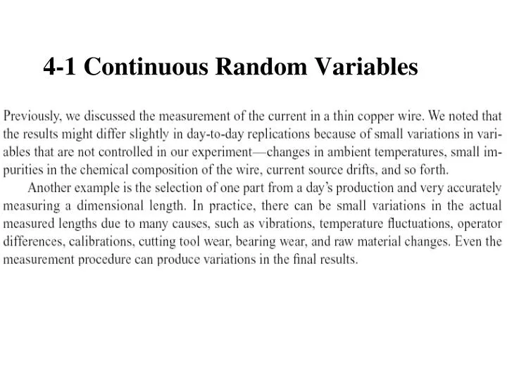 PPT - 4-1 Continuous Random Variables PowerPoint Presentation, free ...