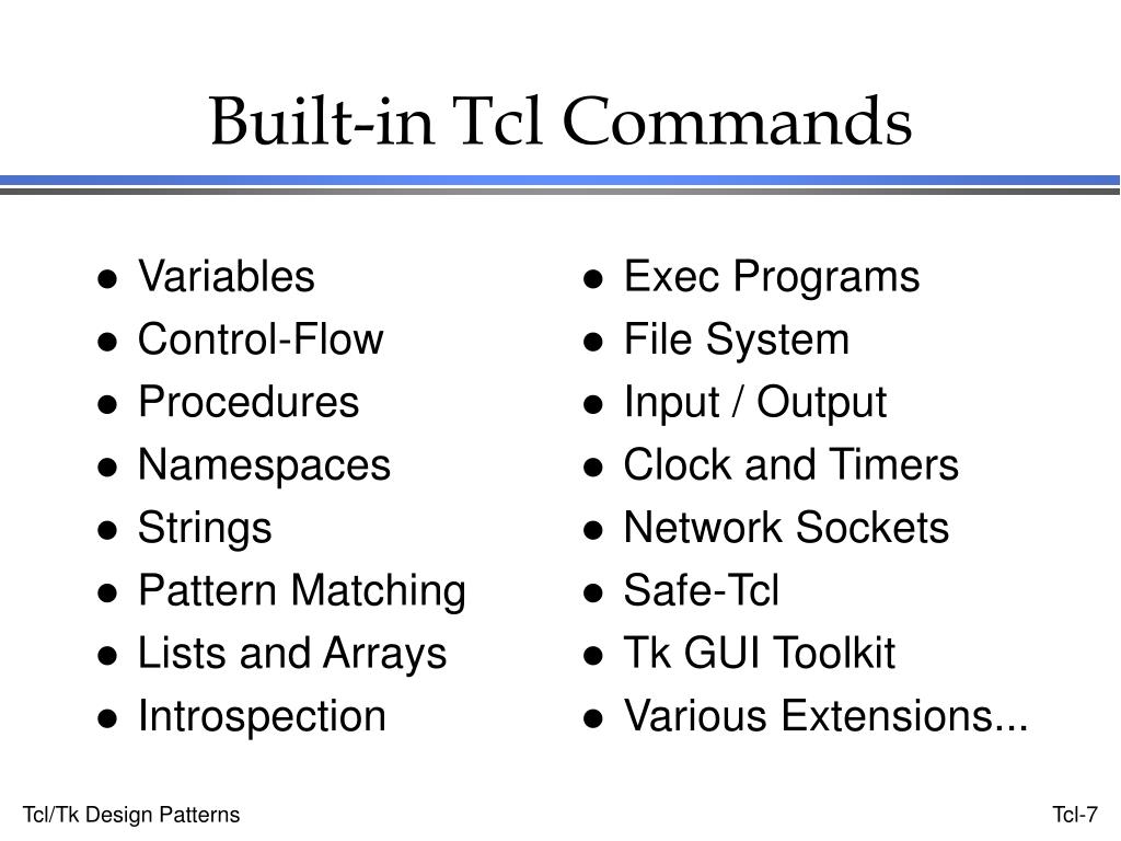 PPT - Design Patterns in Tcl/Tk PowerPoint Presentation, free download -  ID:3212400