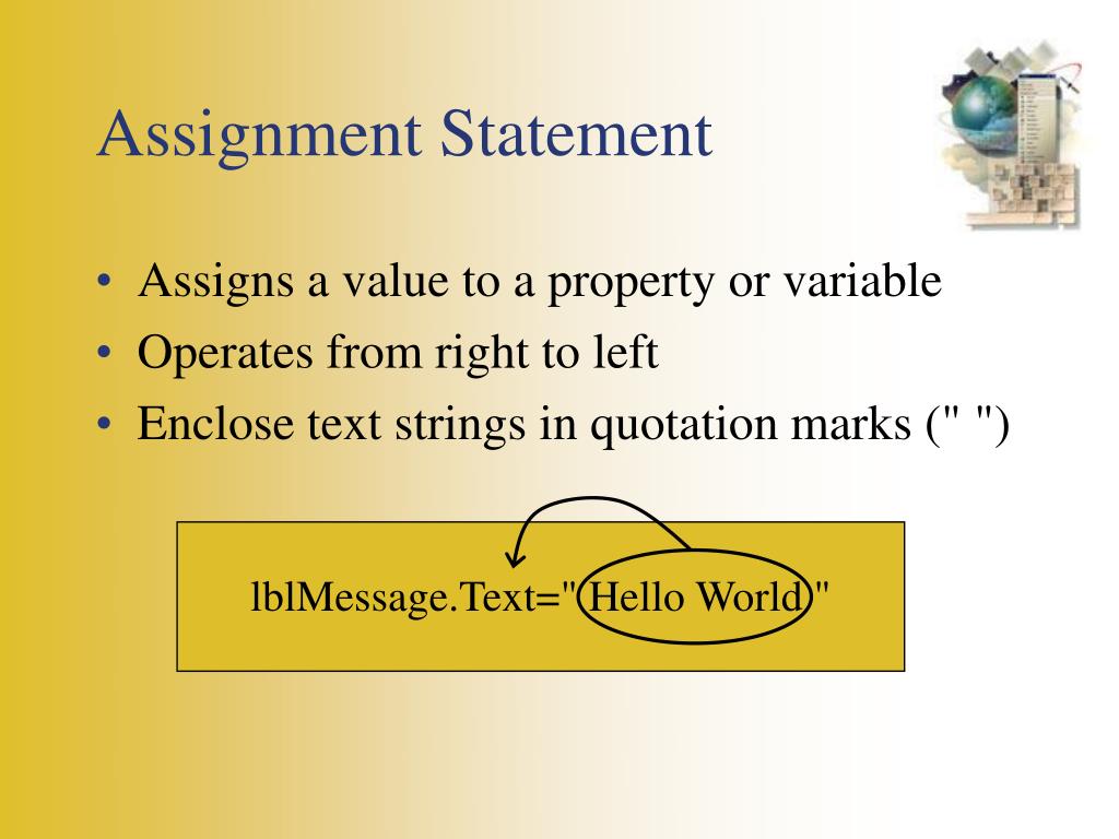 assignment statement vb