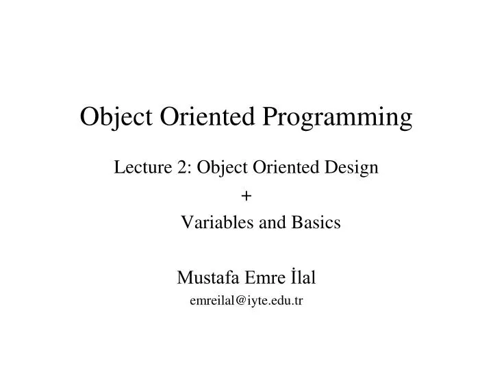 object oriented programming n.