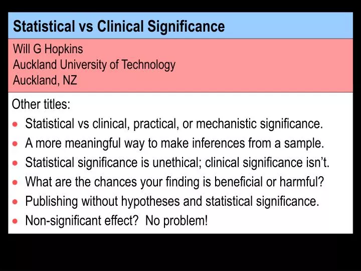 Ppt statistical vs clinical significance powerpoint presentation