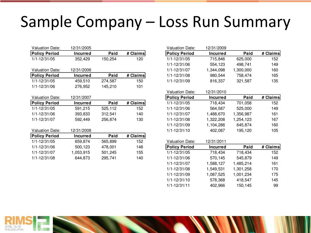 Loss Run Report Template