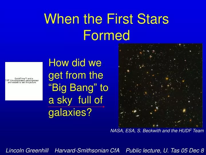 PPT - When the First Stars Formed PowerPoint Presentation, free ...