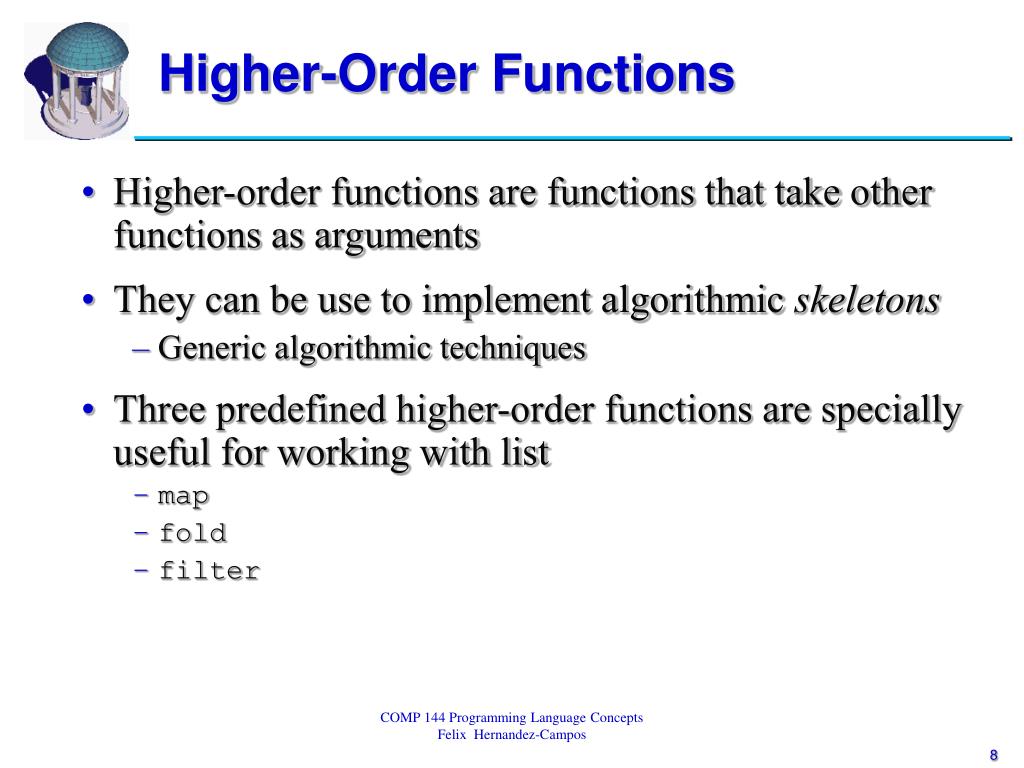 Higher Order Functions In Haskell
