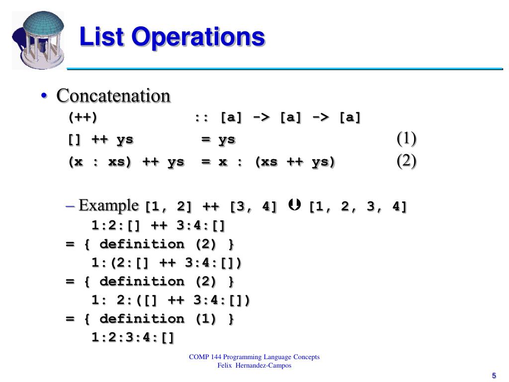 Ppt lecture 20 lists and higher order functions in haskell