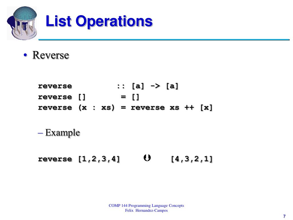 Ppt lecture 20 lists and higher order functions in haskell