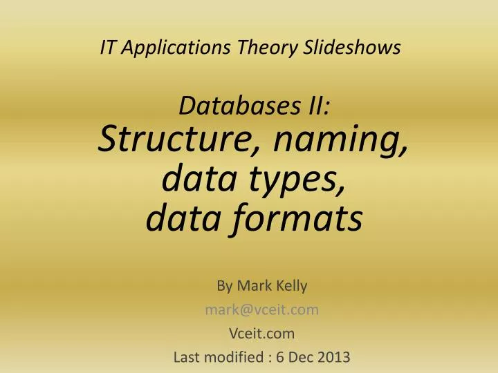 PPT - IT Applications Theory Slideshows PowerPoint Presentation, free ...