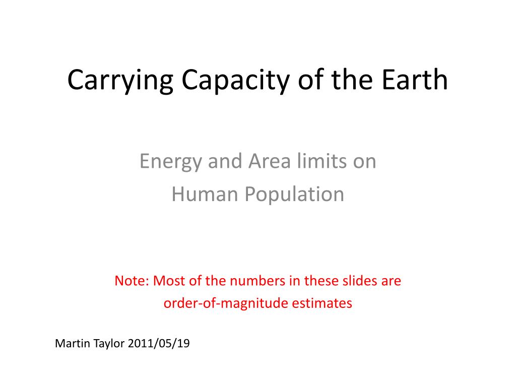 PPT Carrying Capacity of the Earth PowerPoint Presentation, free