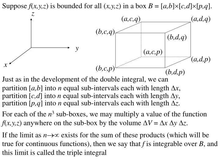 Ppt Suppose F X Y Z Is Bounded F Or All X Y Z In A Box B A B C D P Q Powerpoint Presentation Id