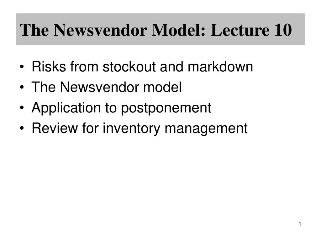 newsvendor model literature review