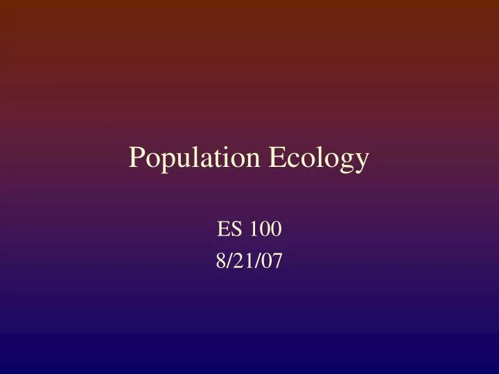 PPT Population Ecology PowerPoint Presentation ID 3217280