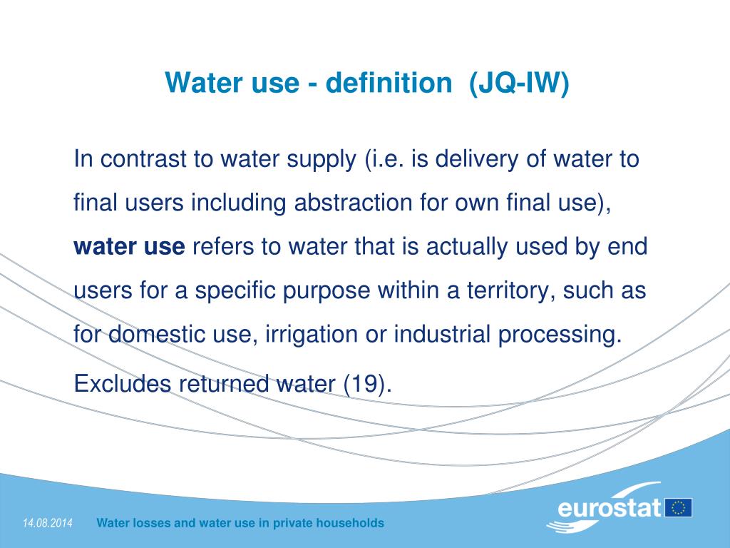PPT Official European Water Statistics water losses water use in