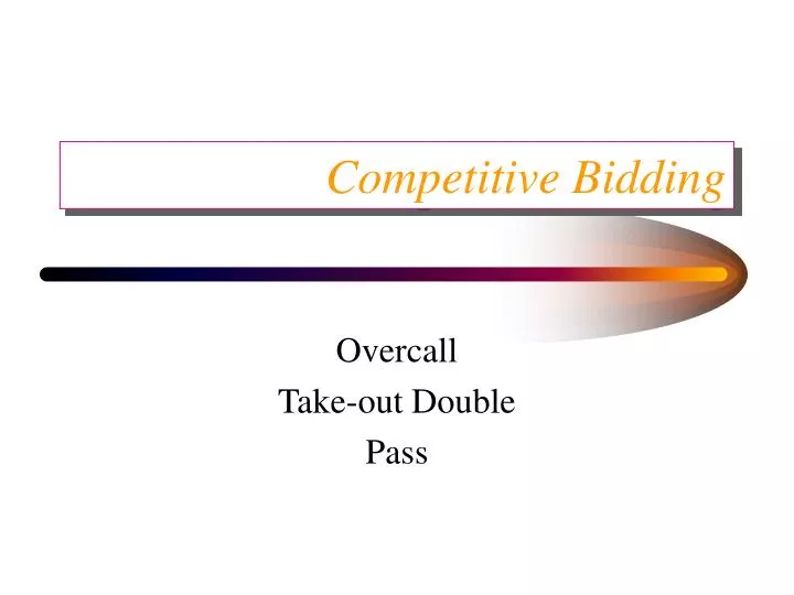 competitive bidding n.