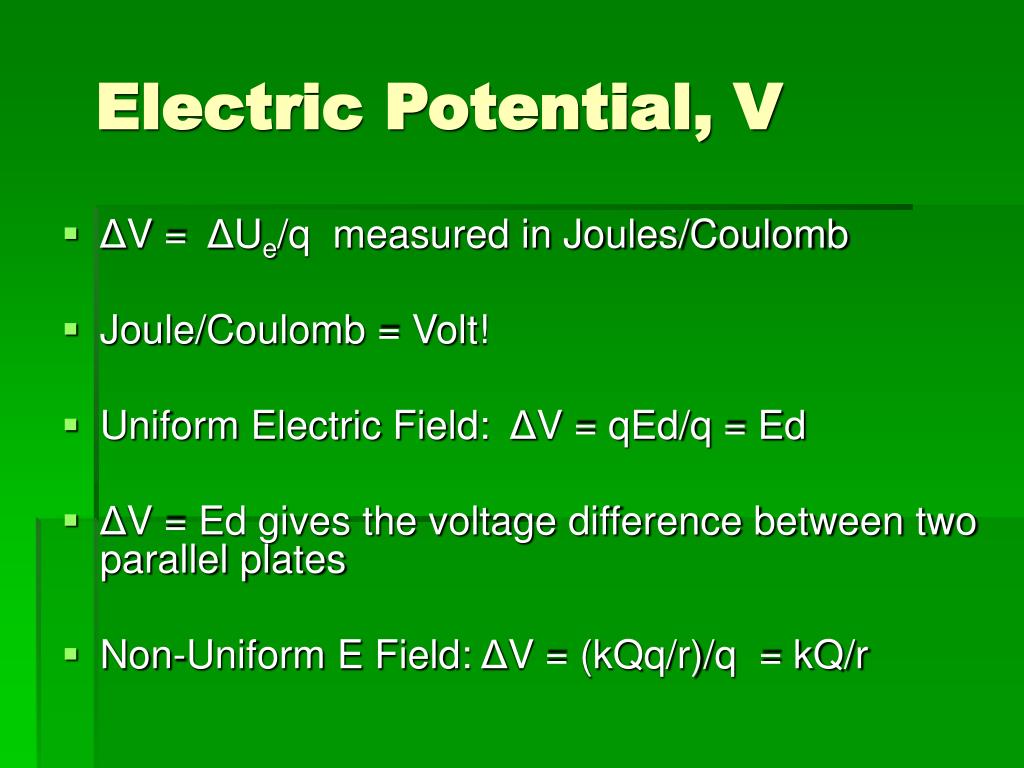 PPT Electric Potential Energy and Electric Potential PowerPoint