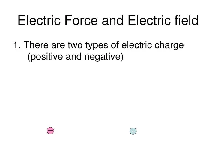 electric force and electric field n.