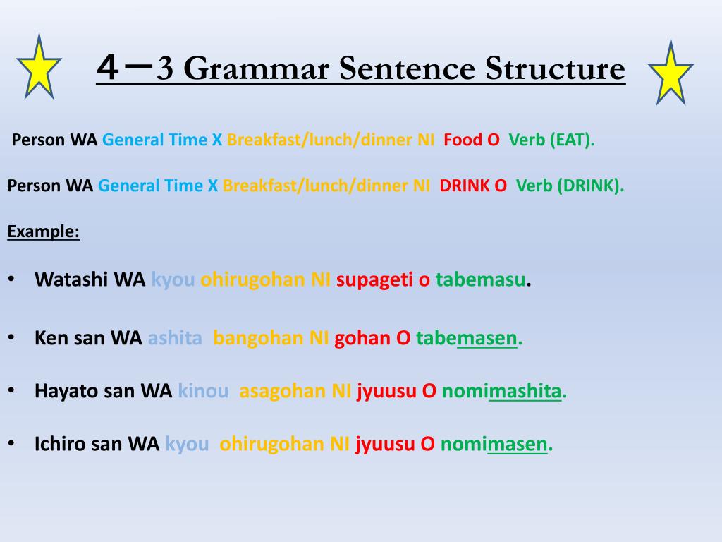 Grammar structures