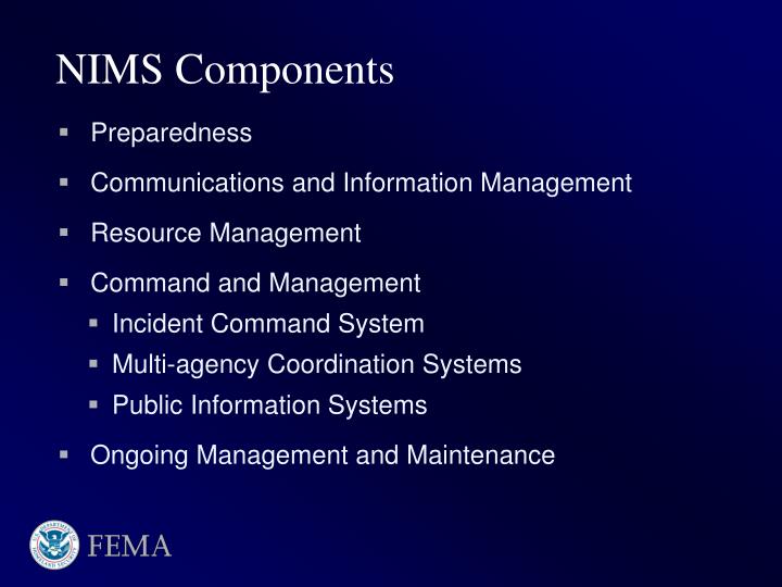 which nims component includes the incident command system which nims component includes the incident command system