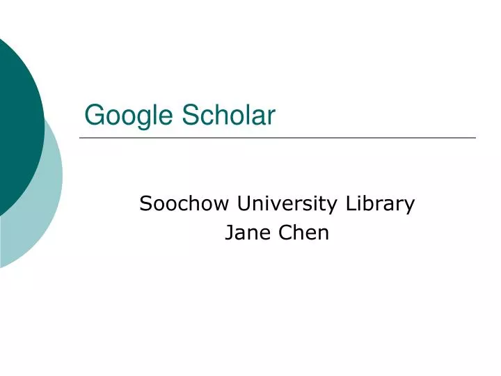 presentation on google scholar