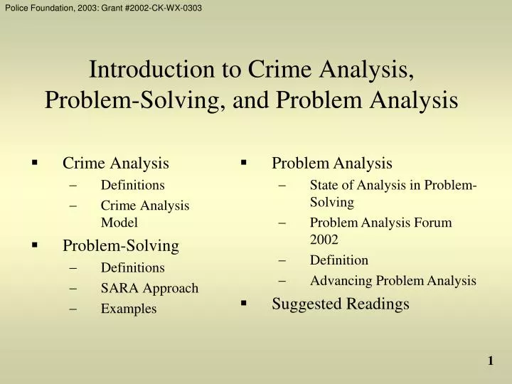 why is problem solving important in criminology