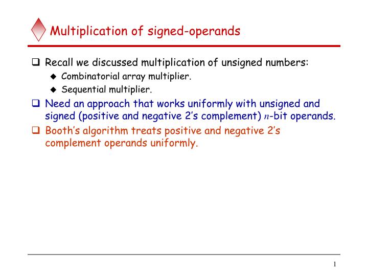 signed operand multiplication ppt Multiplication of signed-operands ppt video online download.
