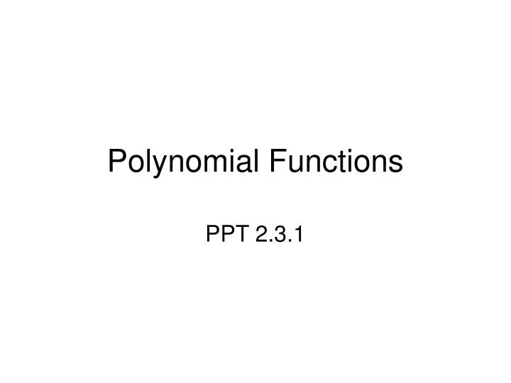 polynomial functions n.