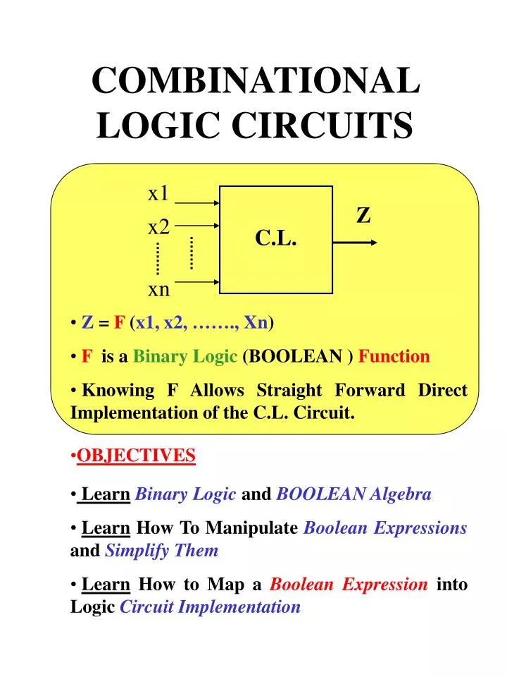 PPT COMBINATIONAL LOGIC CIRCUITS PowerPoint Presentation, free