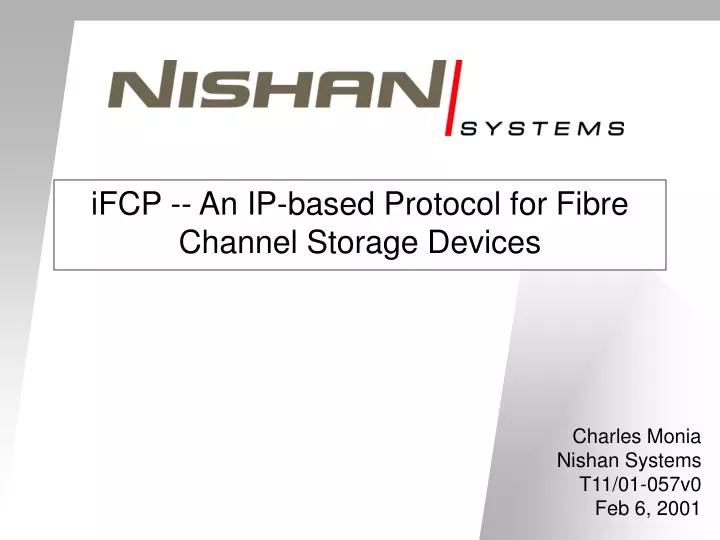 ifcp an ip based protocol for fibre channel storage devices n.