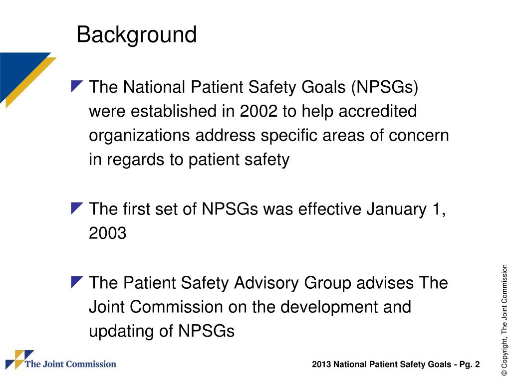 PPT 2013 National Patient Safety Goals PowerPoint Presentation, free download ID3223225