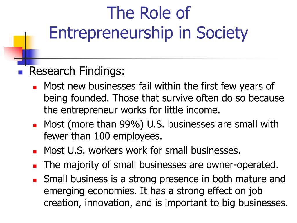 Explain The Role Of Entrepreneurship In Society