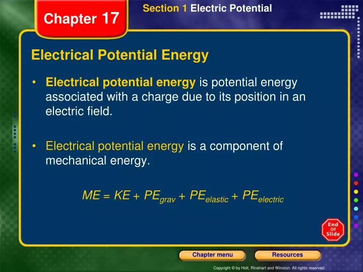 PPT Electrical Potential Energy PowerPoint Presentation, free