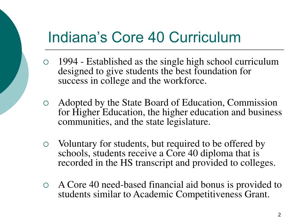 PPT Indiana Core 40 Curriculum PowerPoint Presentation, free download