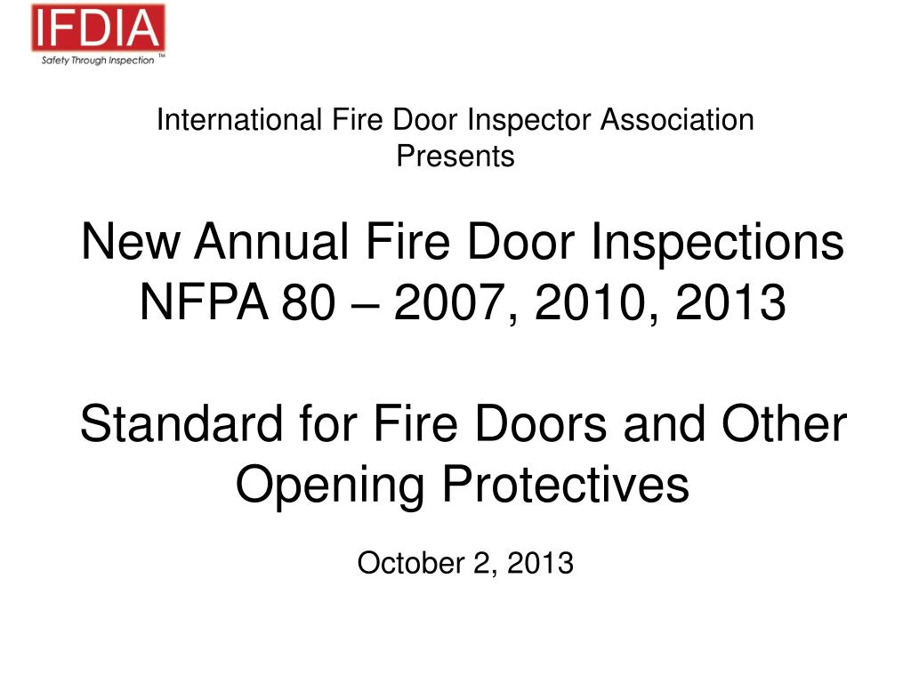PPT - International Fire Door Inspector Association Presents PowerPoint  Presentation - ID:3225826